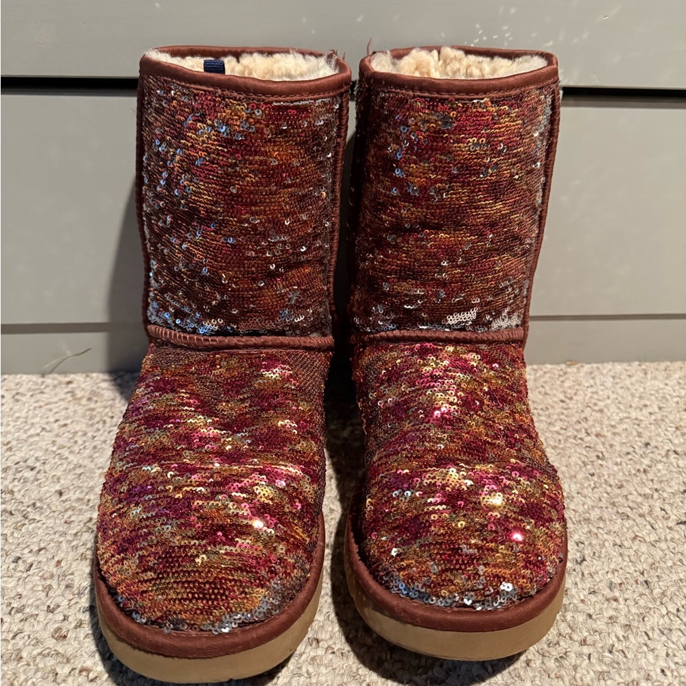 Ugg Multicolor Changing Sequin Boots - image 1